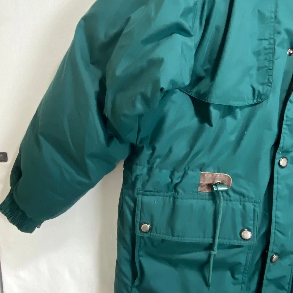 VTG Outdoor‎ Exchange Down Feather Parka Jacket Mens Medium Teal Green Hooded